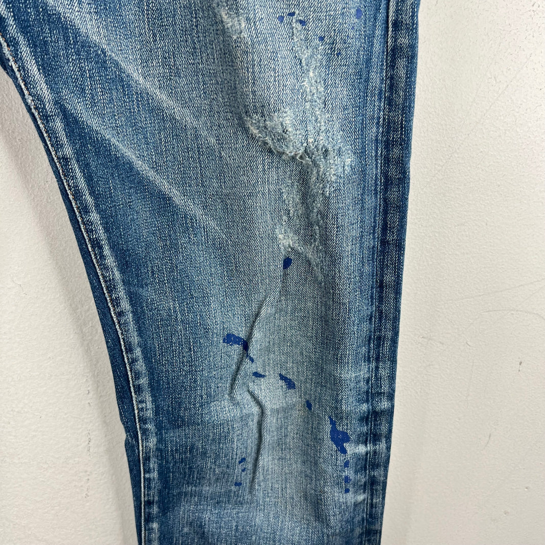 Dior Ink Me Paint Splatter Jeans