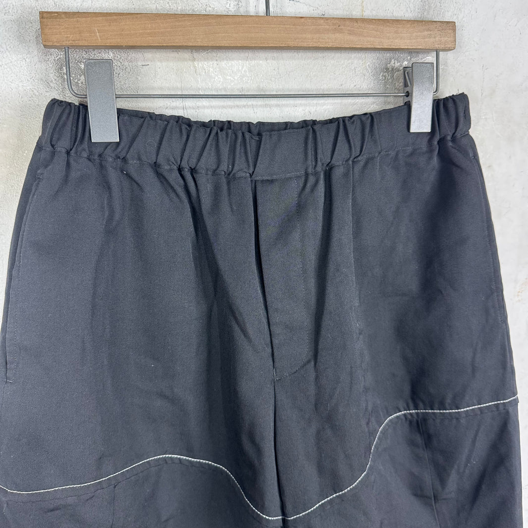 CDG Black Contrast Stitch Ballon Tapered Shorts