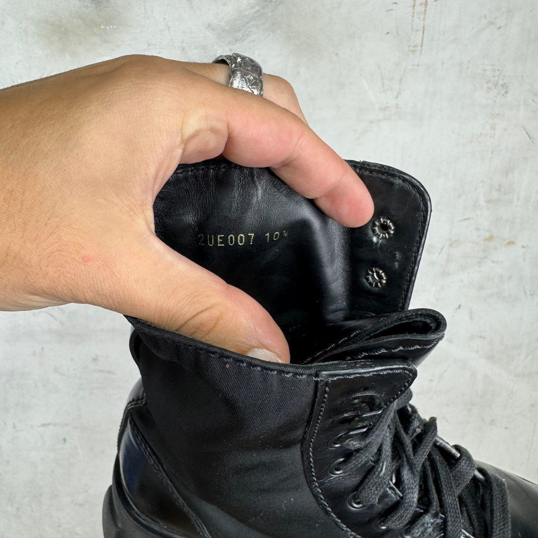 Prada Leather Nylon Monolith Boots