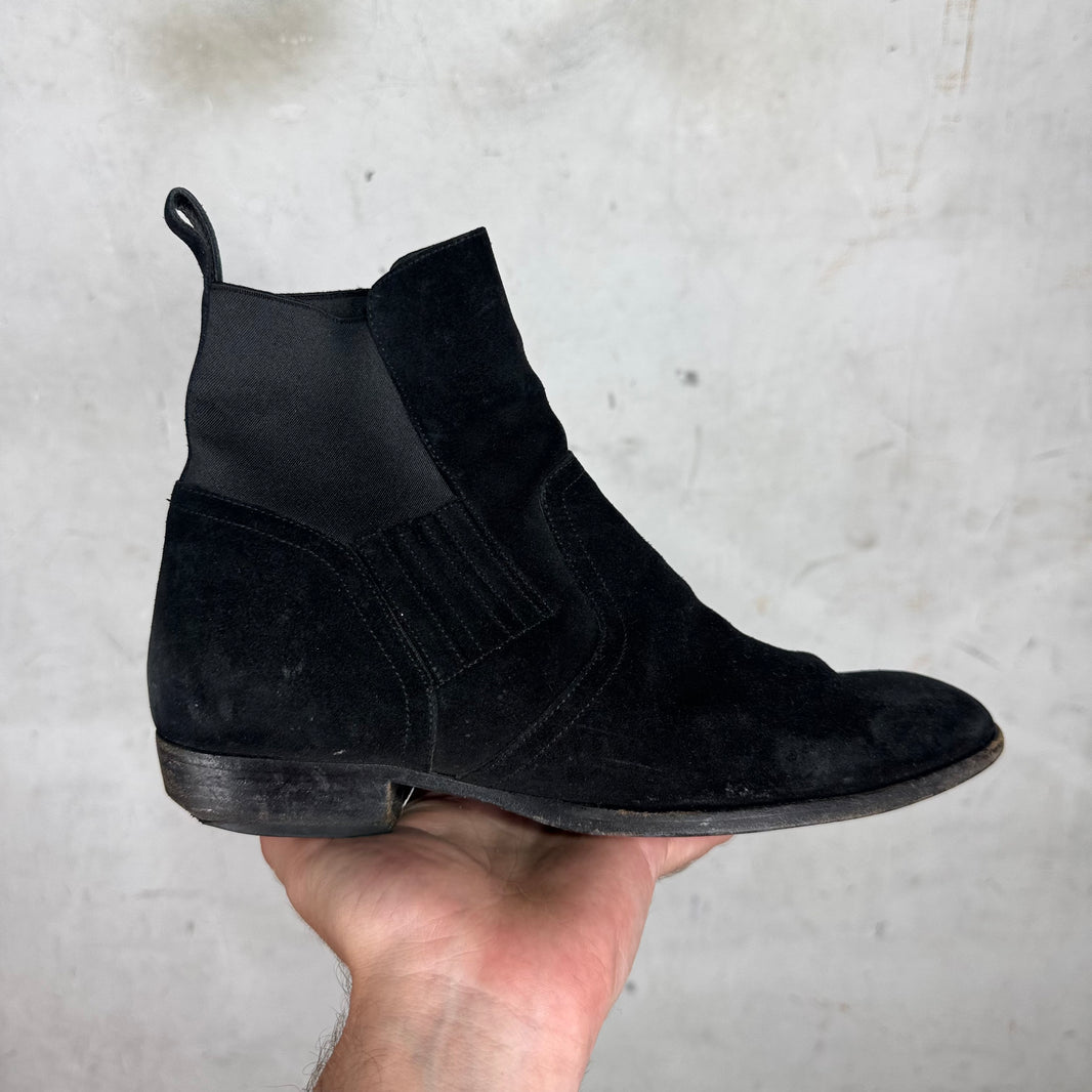 Saint Laurent Black Suede Wyatt Boots