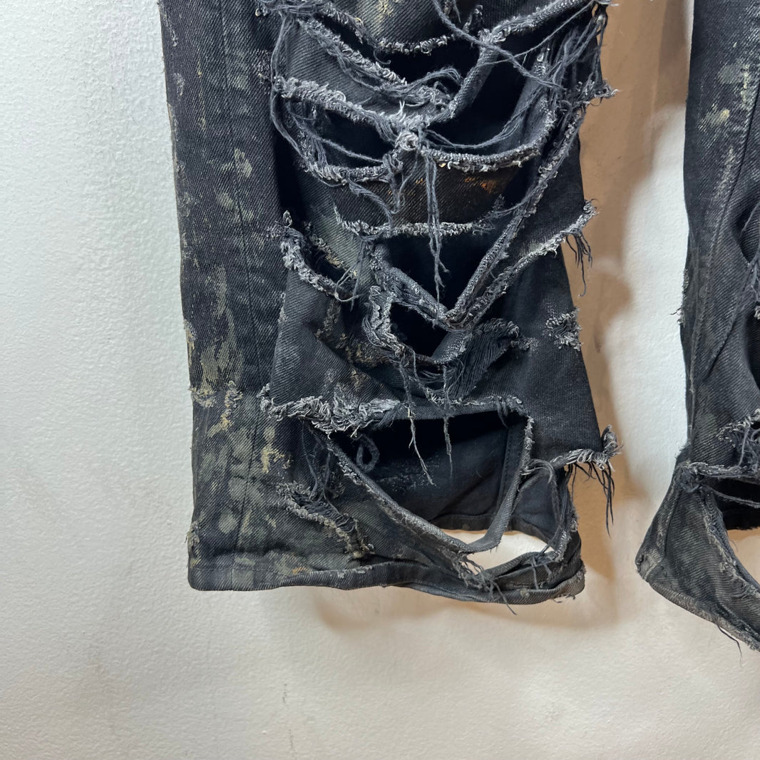 Balenciaga Mud Destroyed Black Jeans