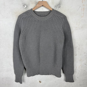 Rick Owens Grey Wool Cable Knit Sweater