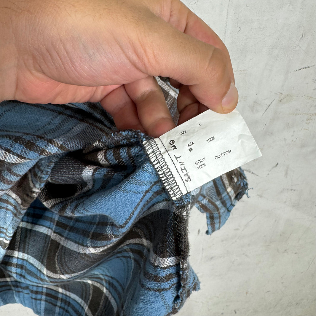 Saint Michael Distressed Plaid Flannel