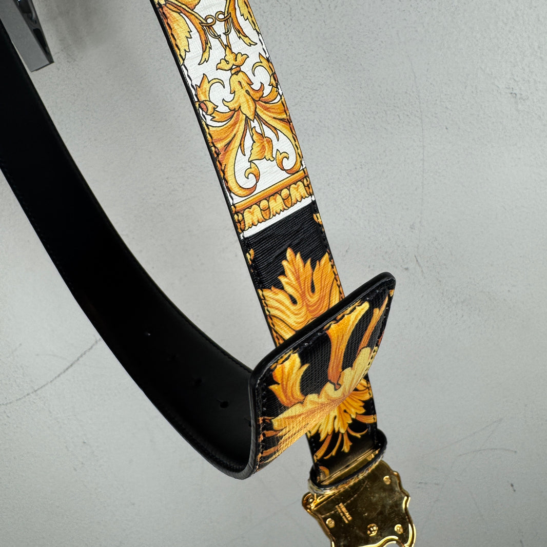 Versace Medusa Floral Print Belt