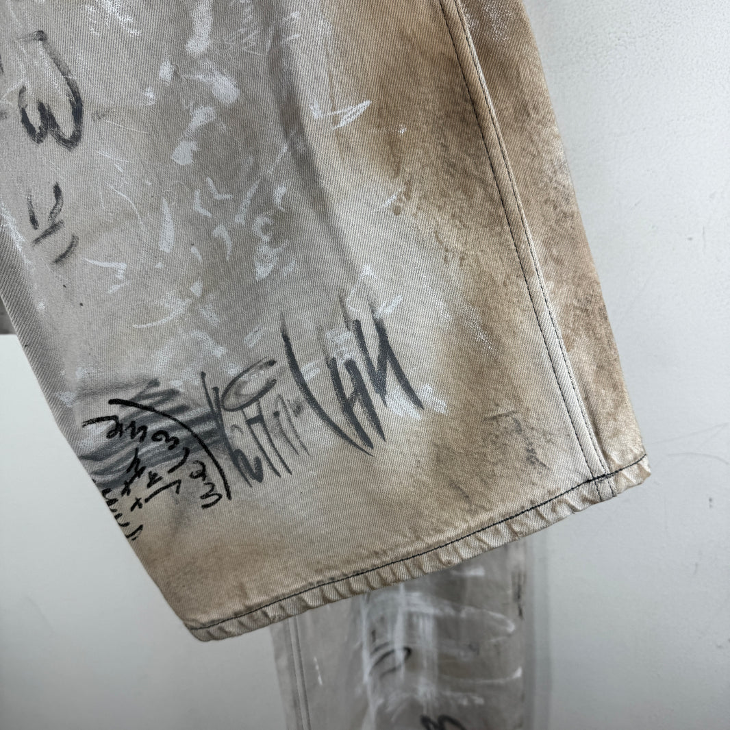 Balenciaga Grey Graffiti Jeans
