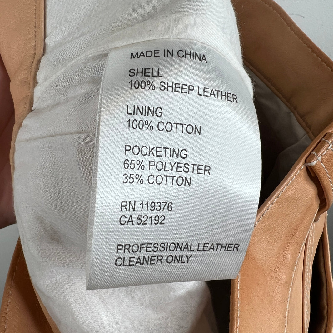 Helmut Lang Peach Leather Slim Pants