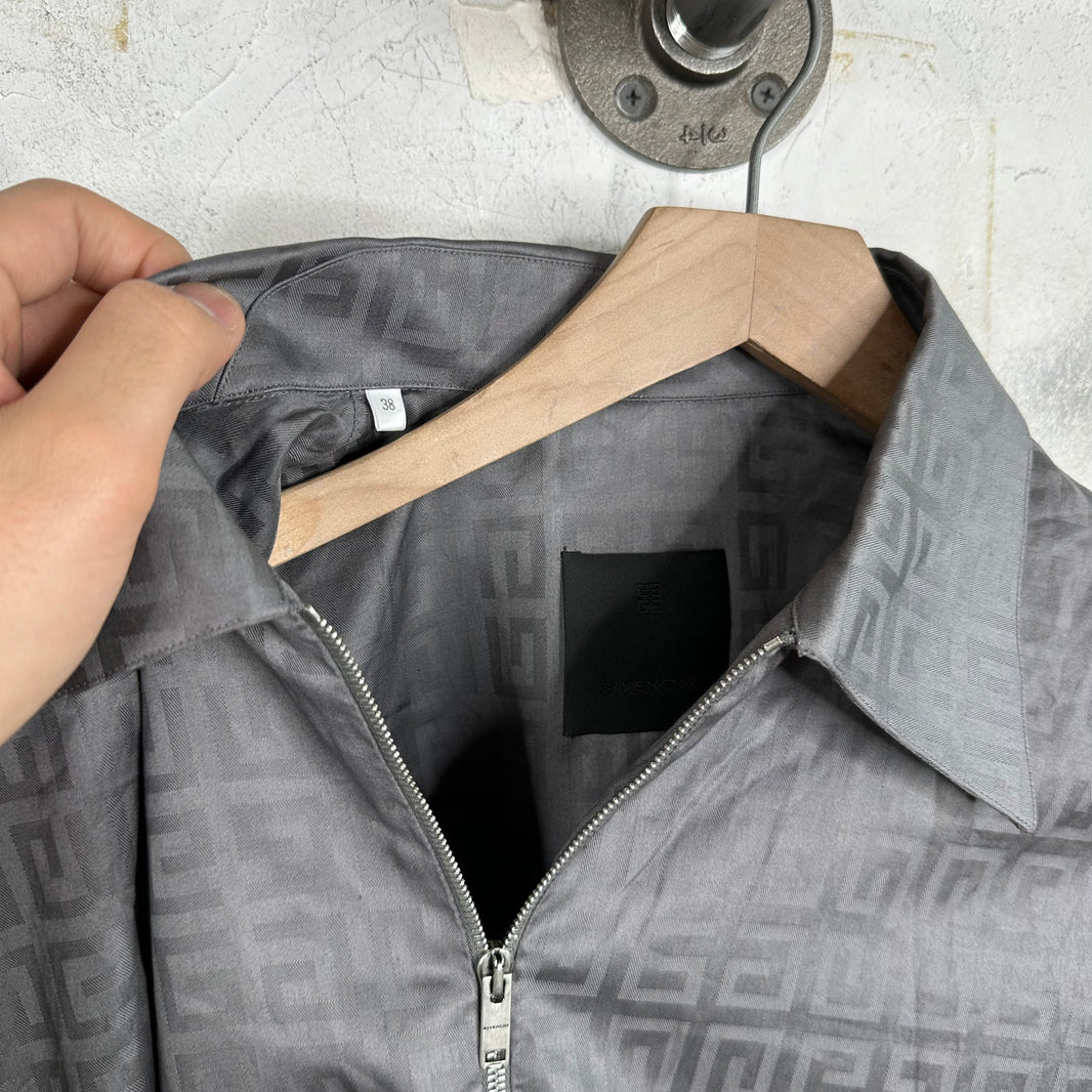 Givenchy Boxy Monogram Zipped Shirt