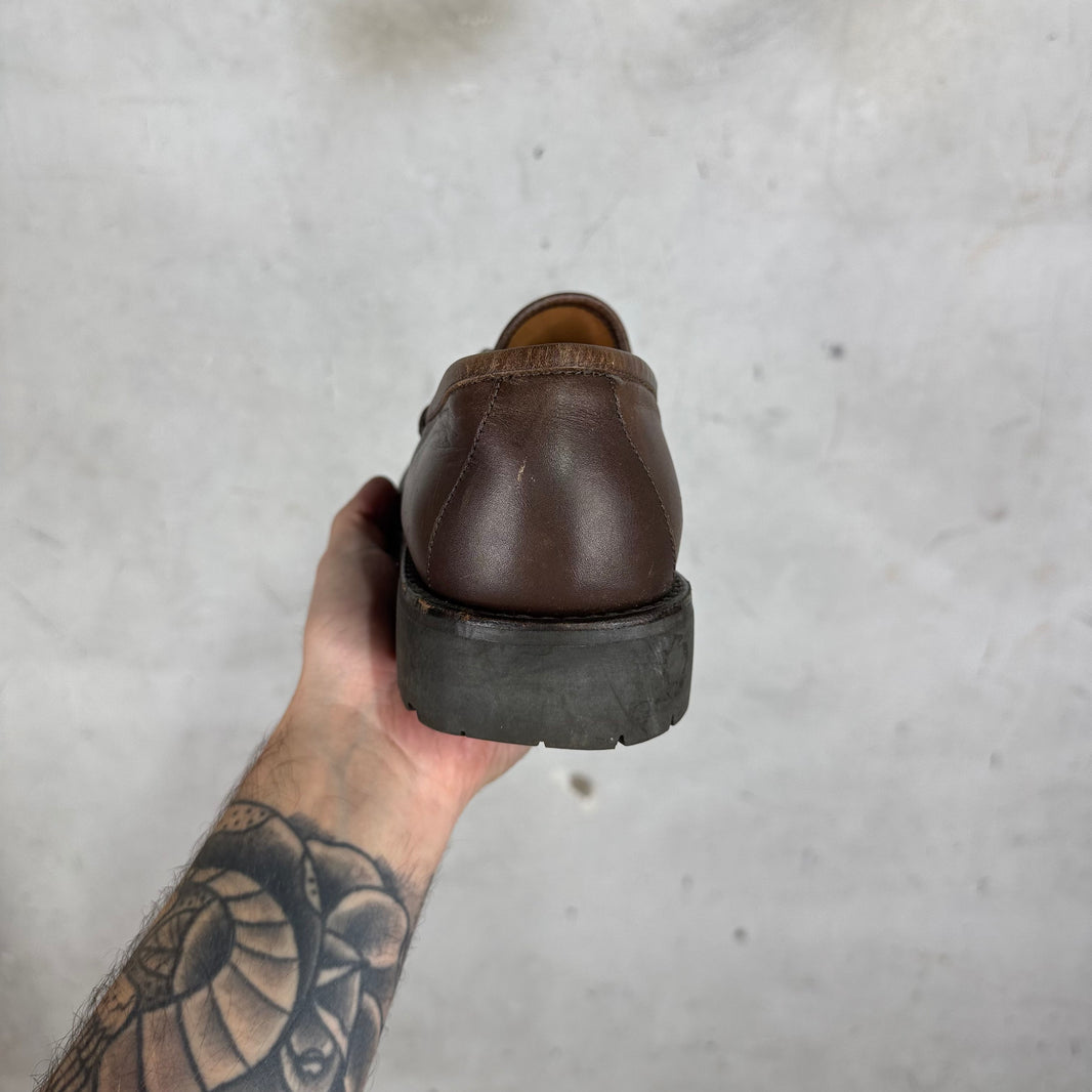 Gucci Brown Horsebit Lug Loafer