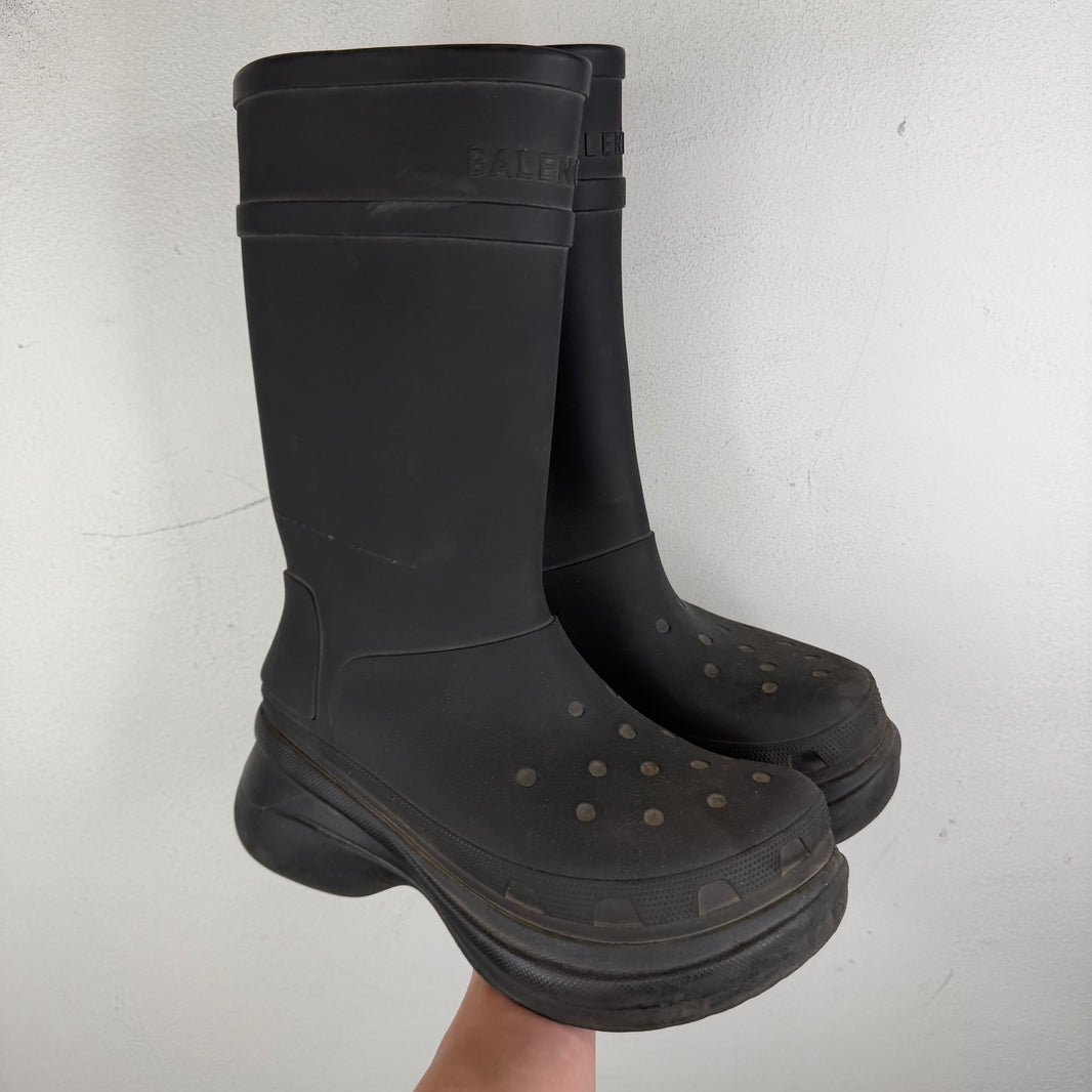 Balenciaga Black Croc Boots