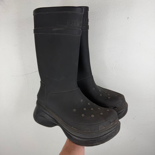 Balenciaga Black Croc Boots