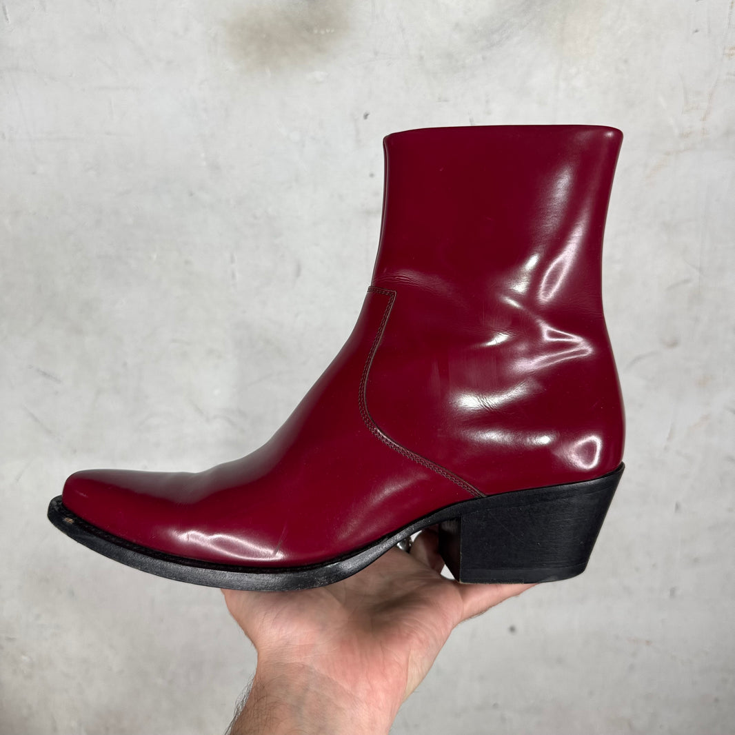 Calvin Klein 205W39NYC Maroon Patent Western Boots