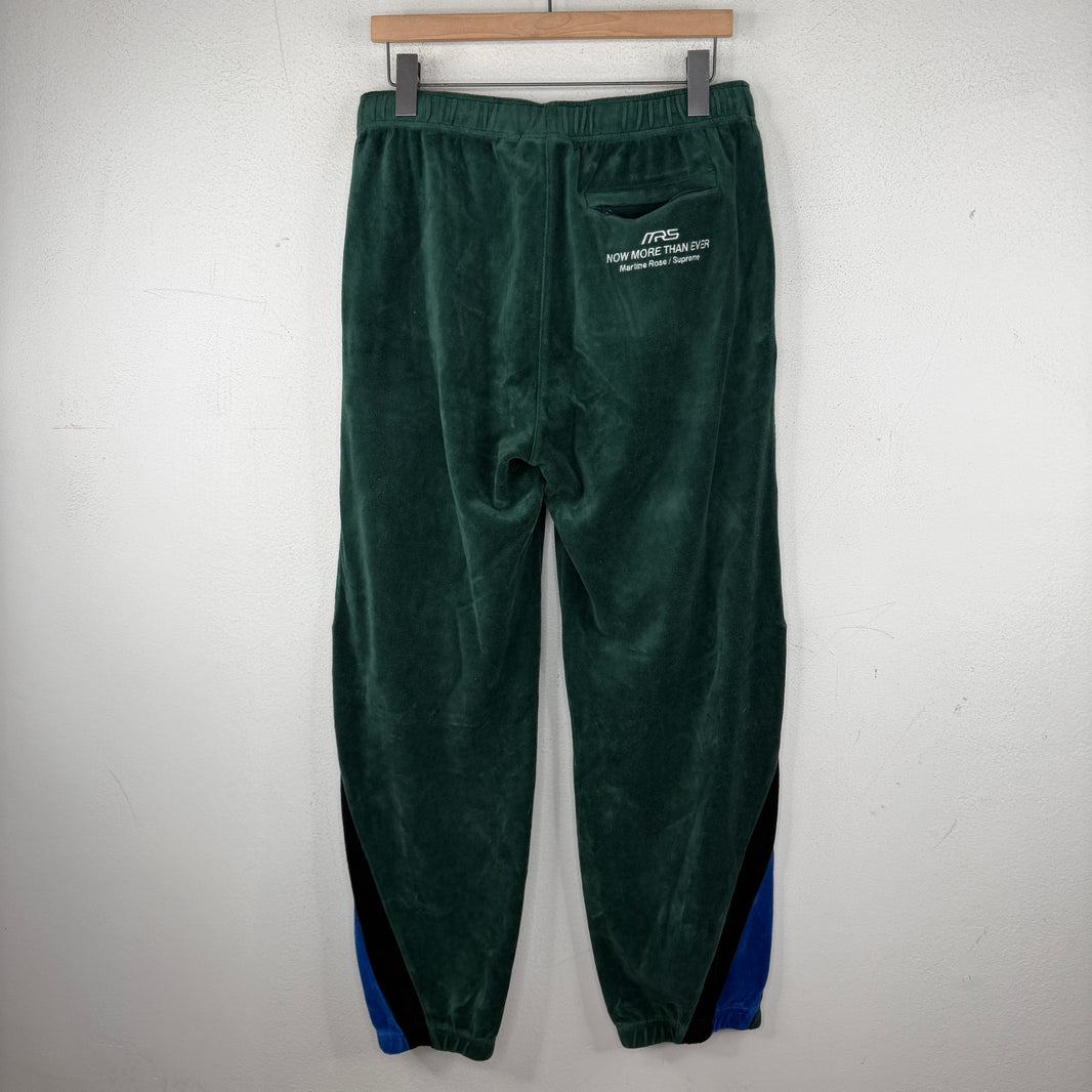 Martine Rose Supreme Green Velour Track Pants