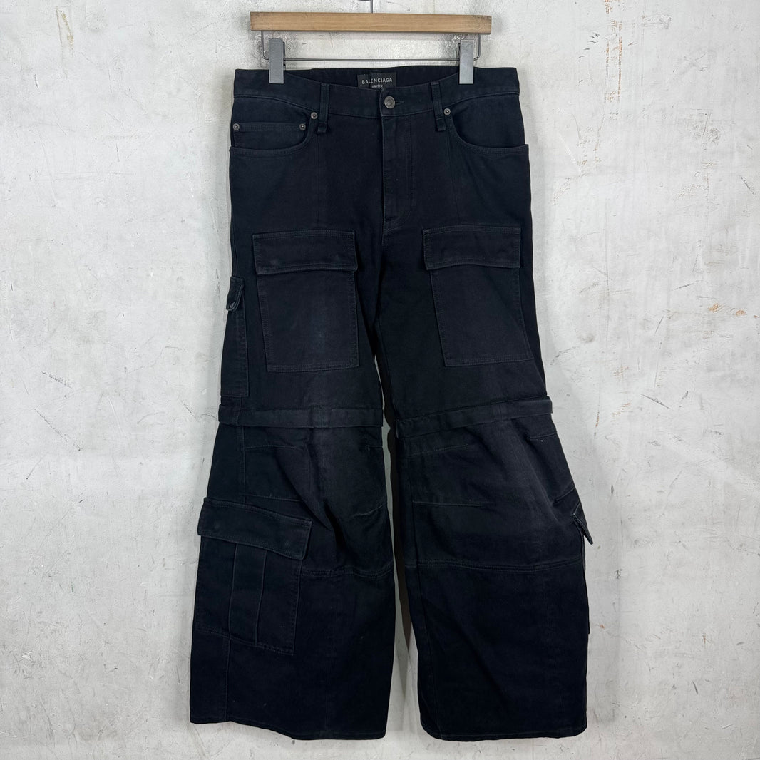 Balenciaga 2023 Denim Flared Convertible Cargos