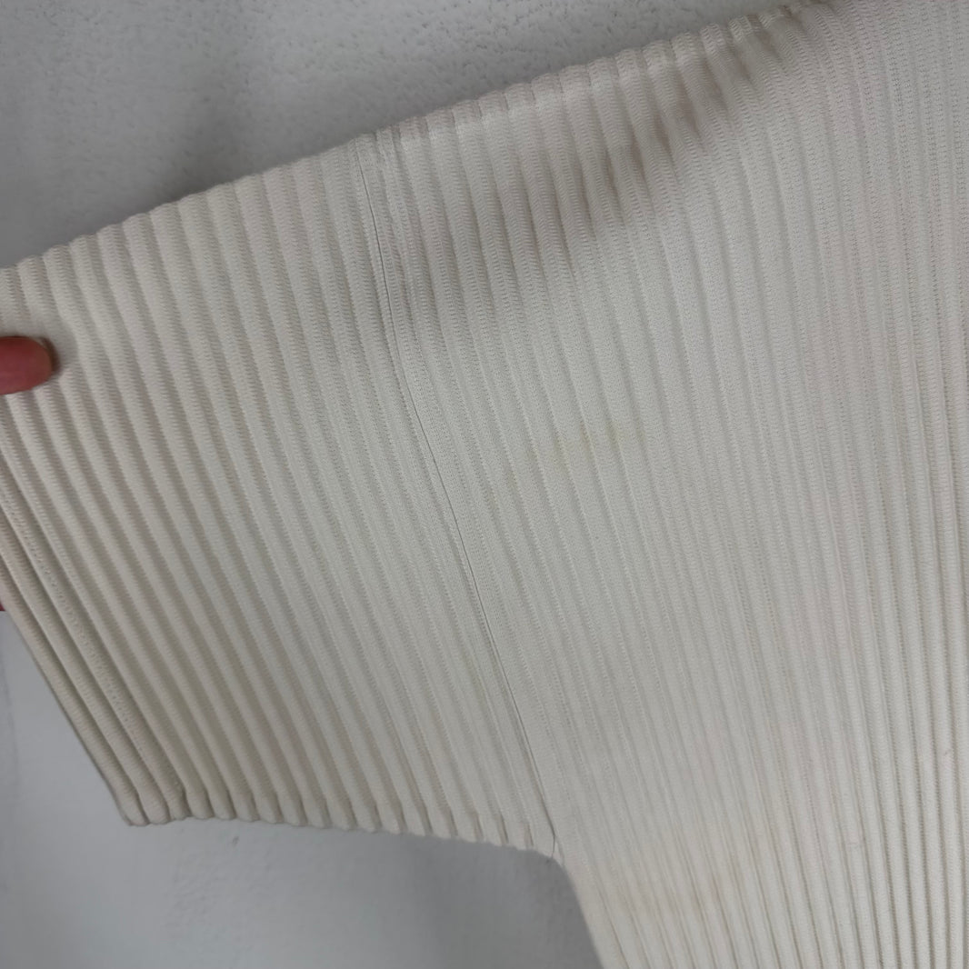 Issey Miyake Plisse Eggshell Polo