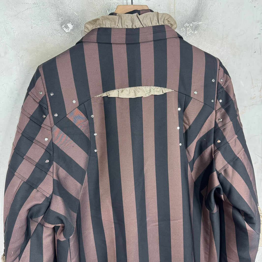 Kiko Kostadinov Sirokko Striped Ruffled Coat