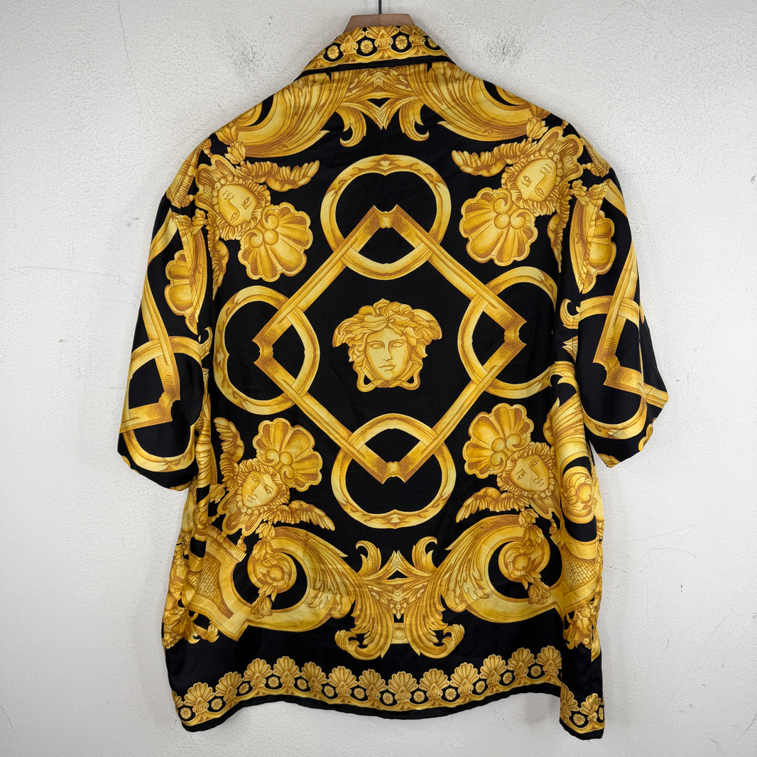 Versace Silk Pattern Button Up Shirt