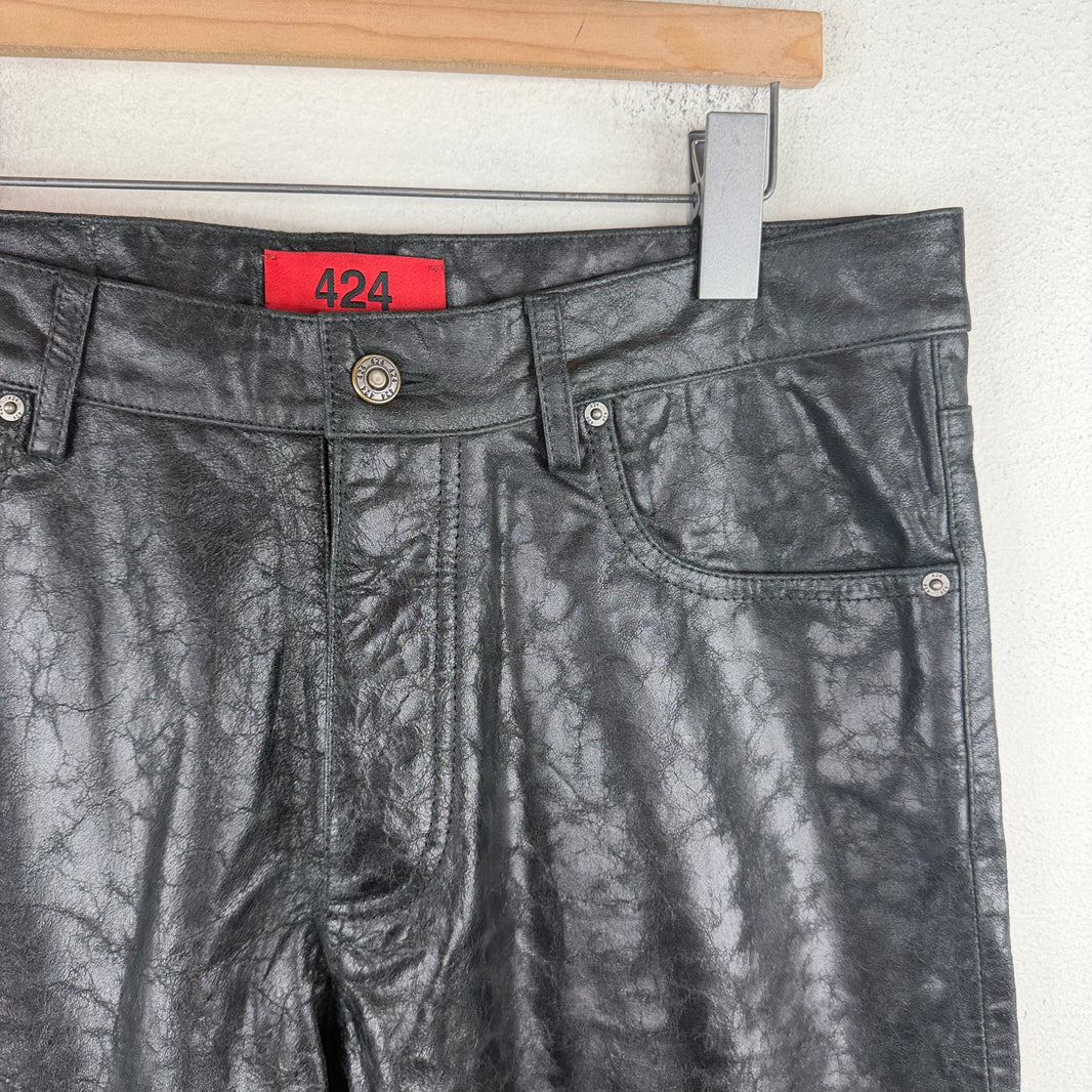 424 Paper Leather Jeans