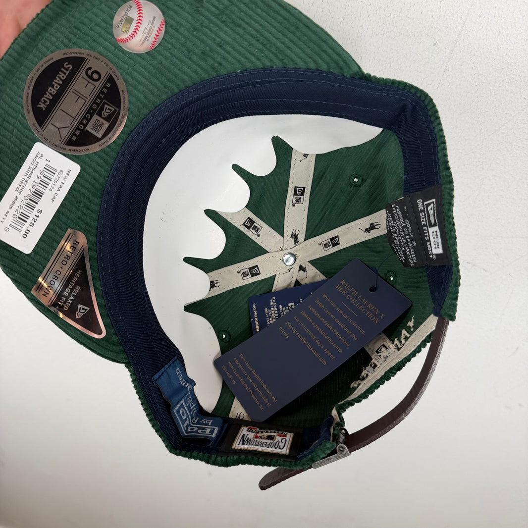 Ralph Lauren New Era Green Corduroy Yankees Hat