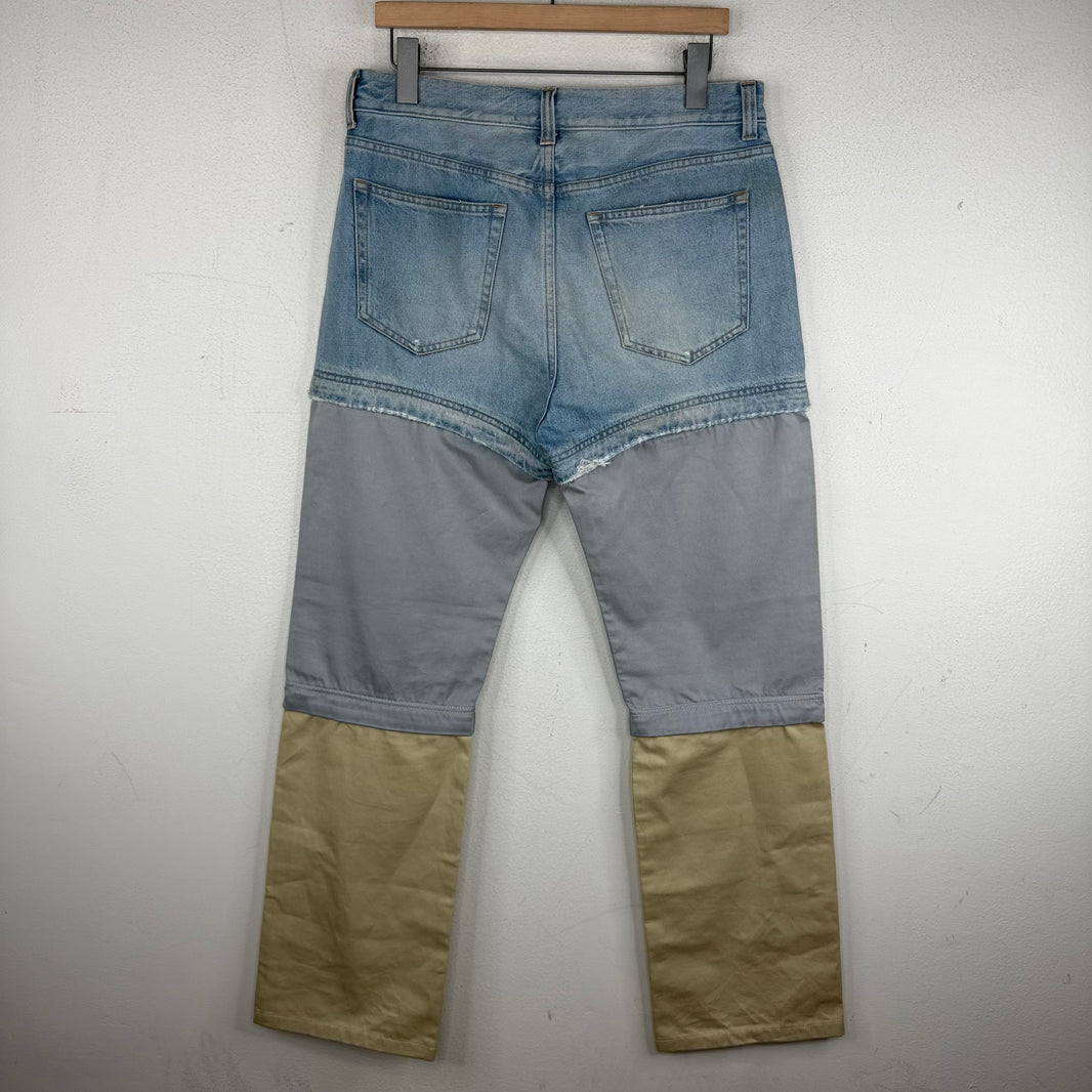 Balenciaga 3 Way Blue Khaki Convertible Pants