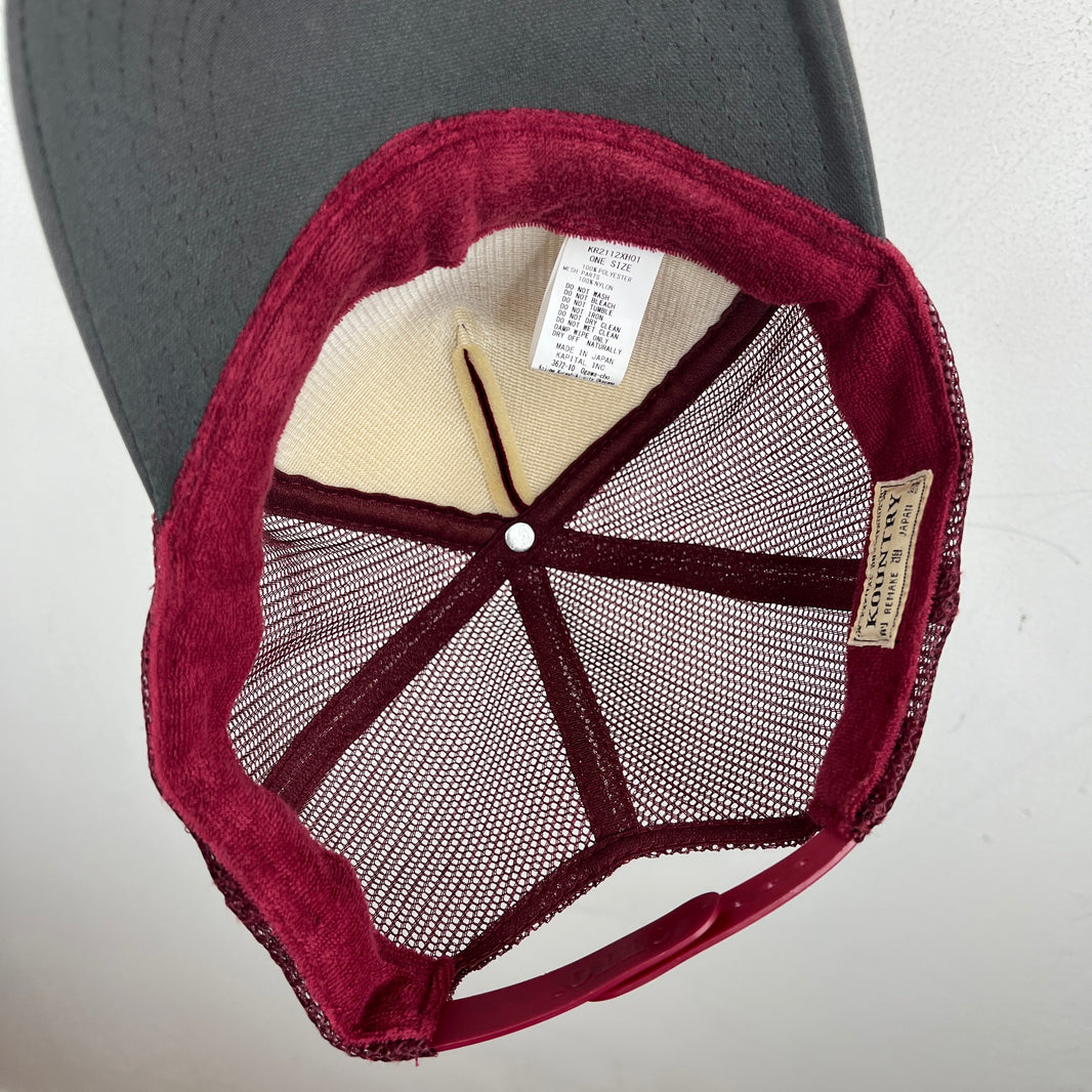 Kapital Maroon Denim Coating Service Trucker Hat