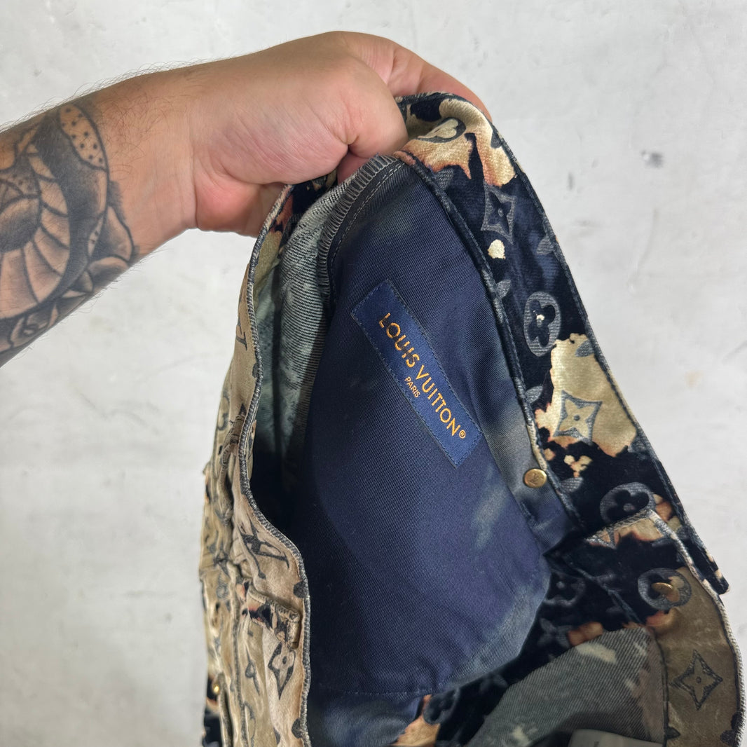 Louis Vuitton Velvet Monogram Bleached Jeans