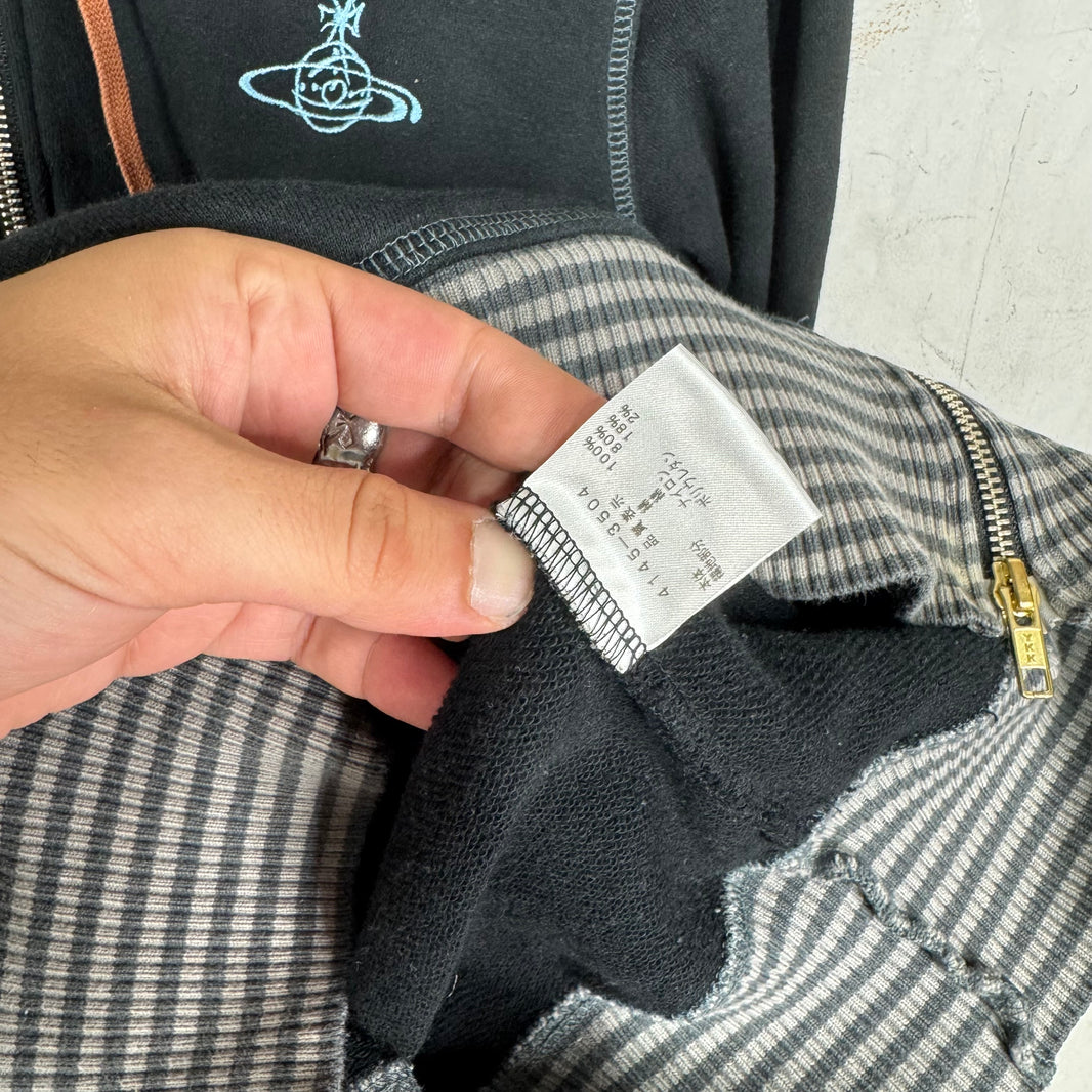 Vivienne Westwood Stripe Ribbing Zip Hoodie
