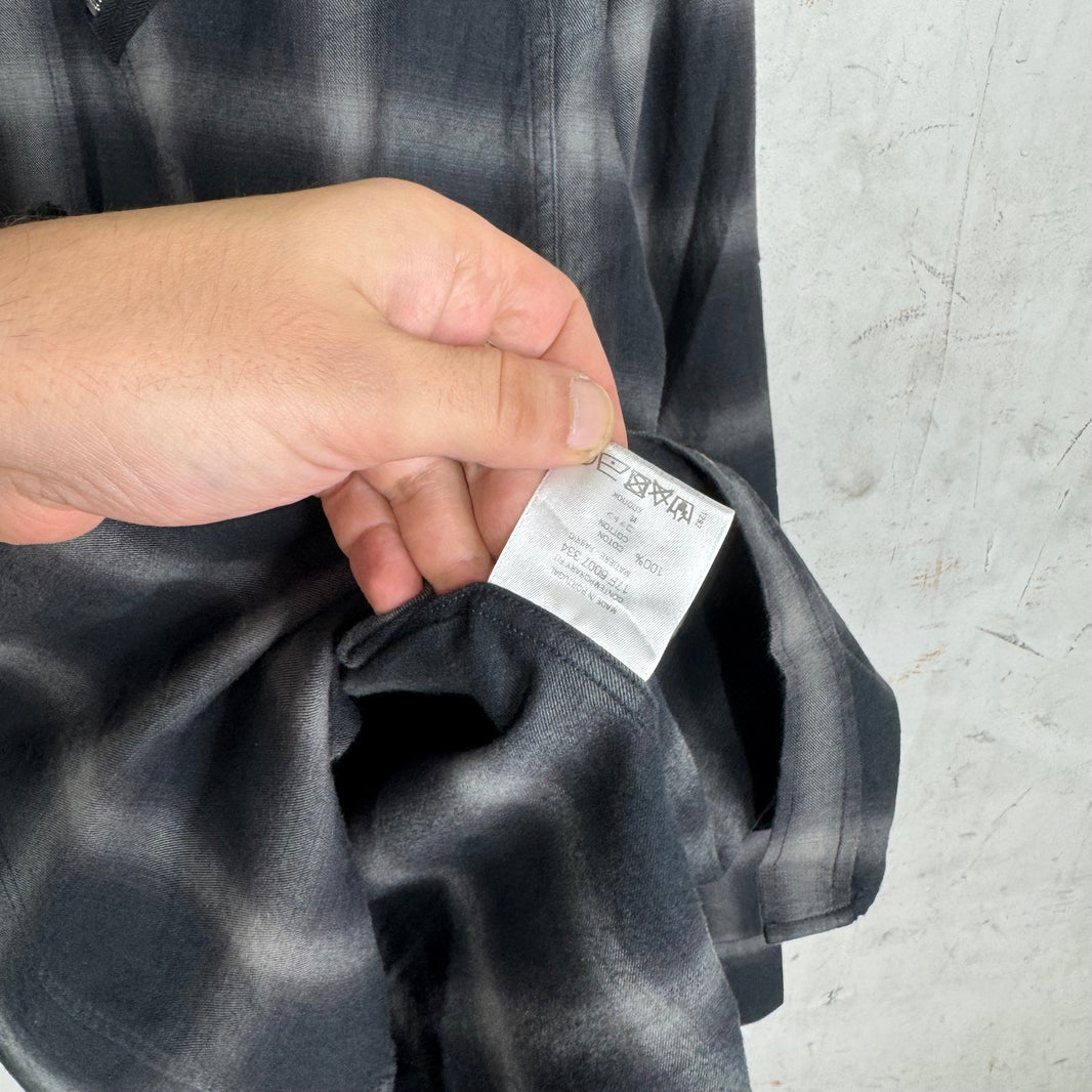 Givenchy Zippered Collar Shadow Plaid Shirt