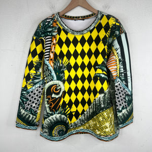 Balmain Checkerboard Barocco Neoprene Sweater