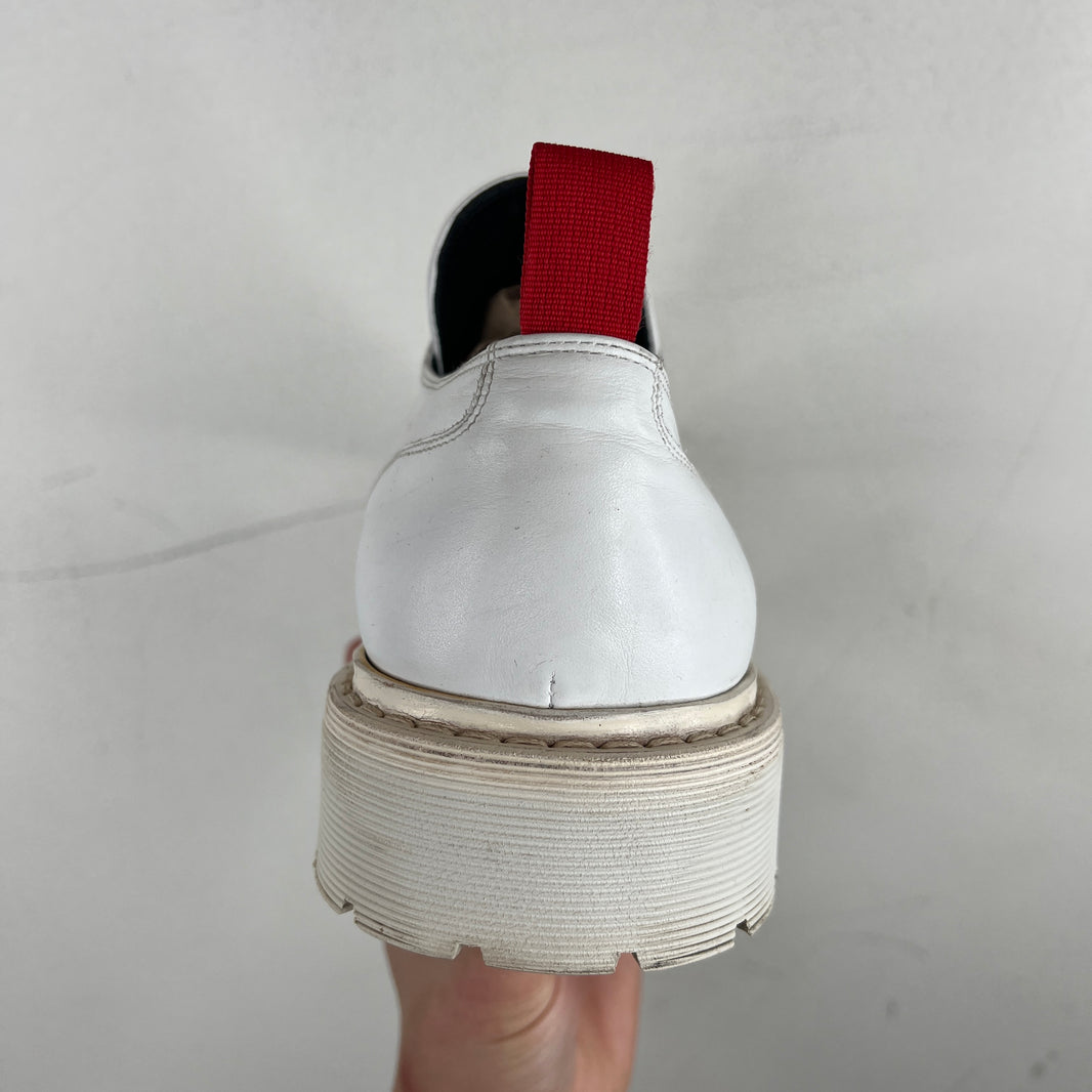 424 White Leather Derbys