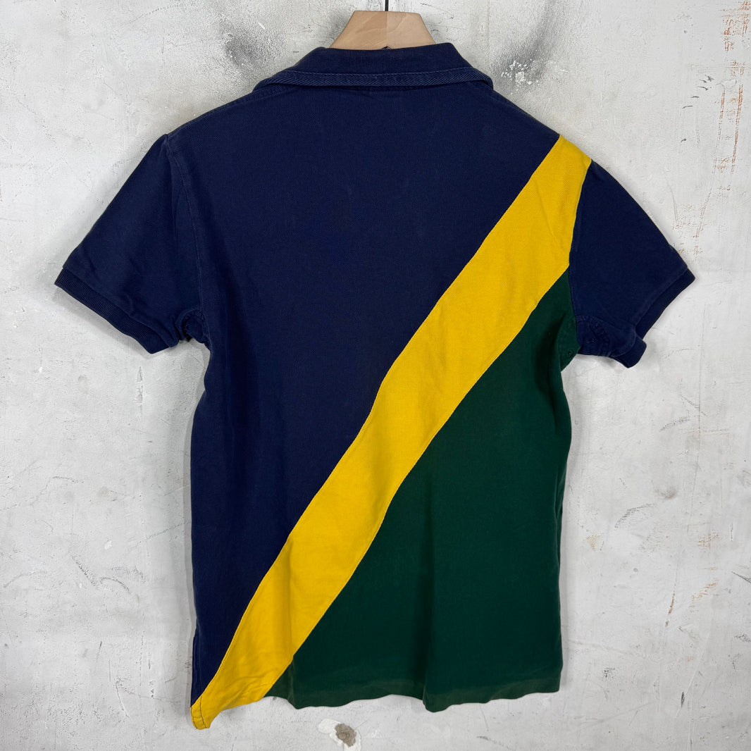 Ralph Lauren Tri Colored Paneled Yellow Big Pony Polo