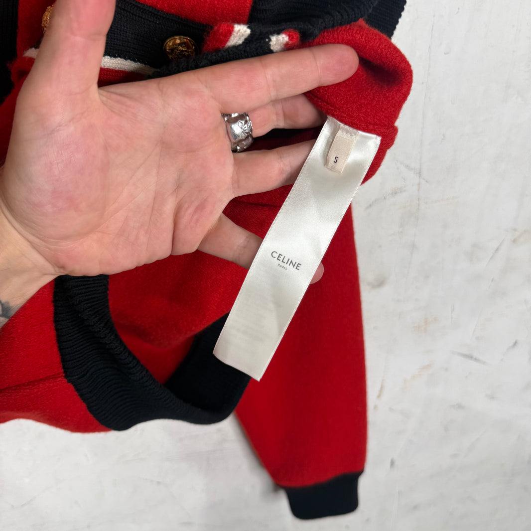 Celine Epaulette Hardwared Cardigan Sweater