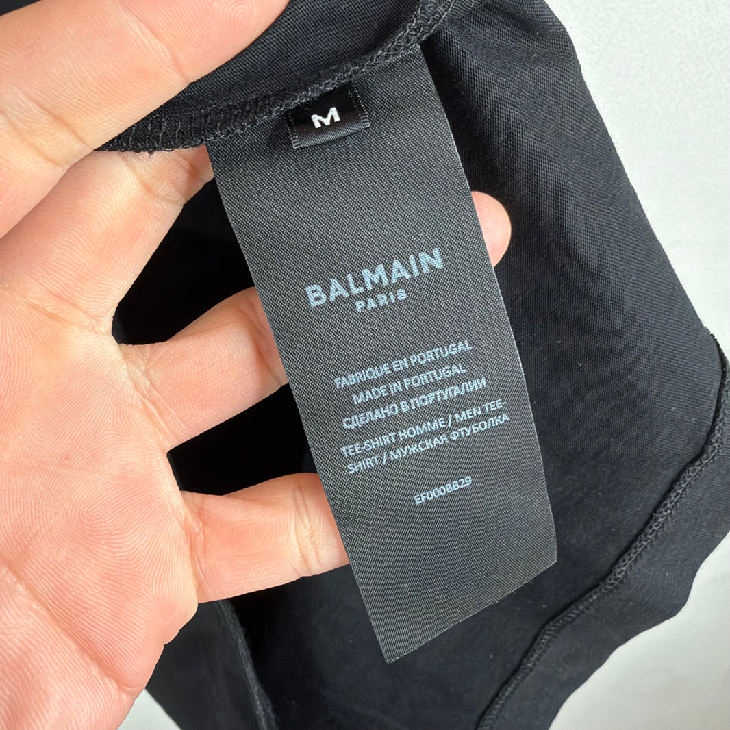 Balmain Paris Gold Logo T-Shirt