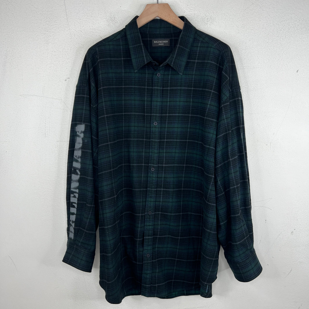 Balenciaga Green Stencil Flannel