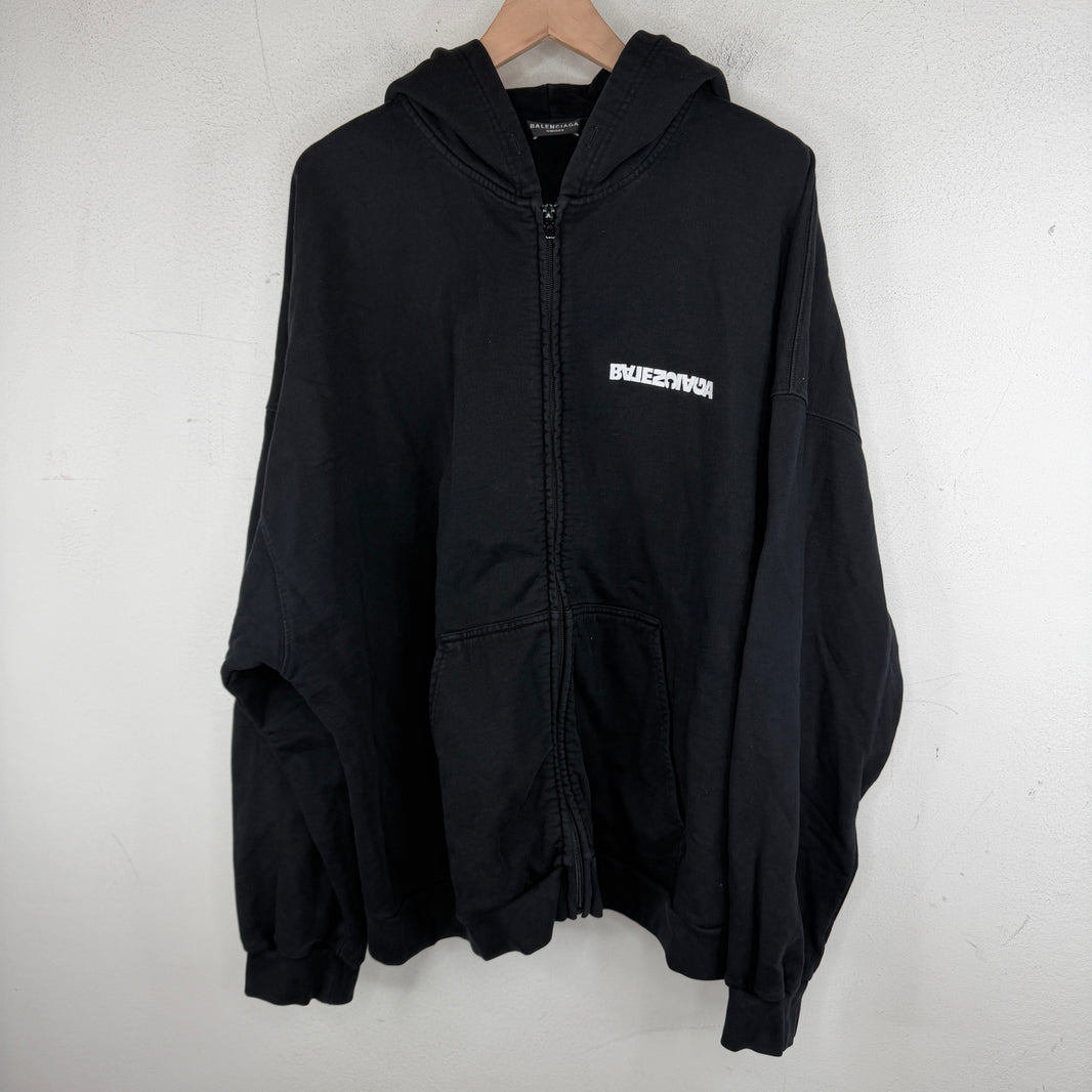 Balenciaga Upside Down Logo Zip Hoodie