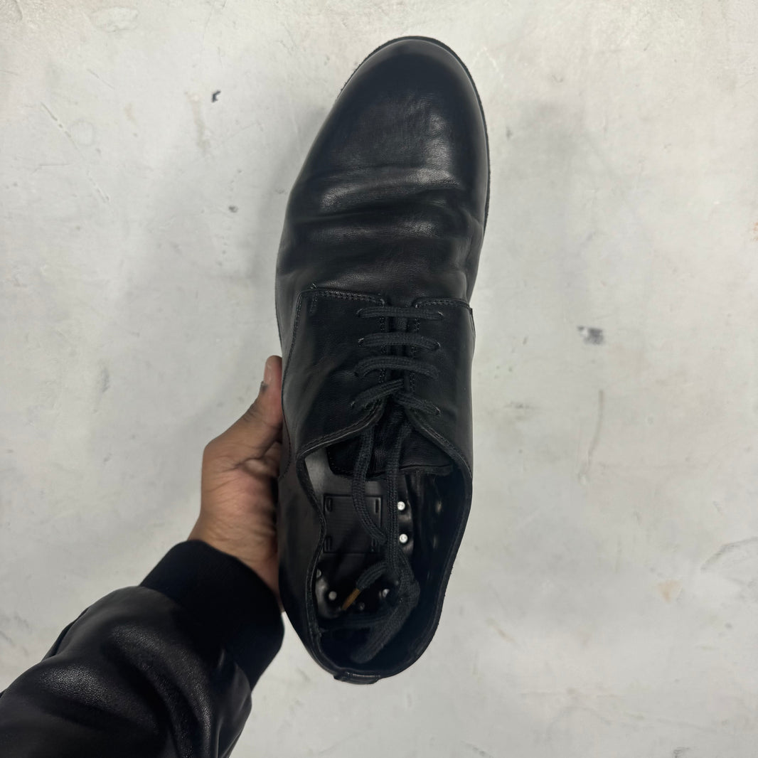 Guidi Black Leather Laced Derbies