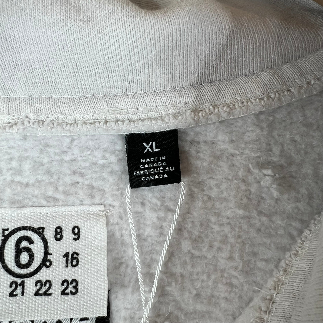 Supreme White MM6 Box Logo Zip-Up Hoodie