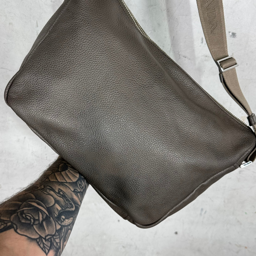 Prada Vitello Large Messenger With Robot Charm