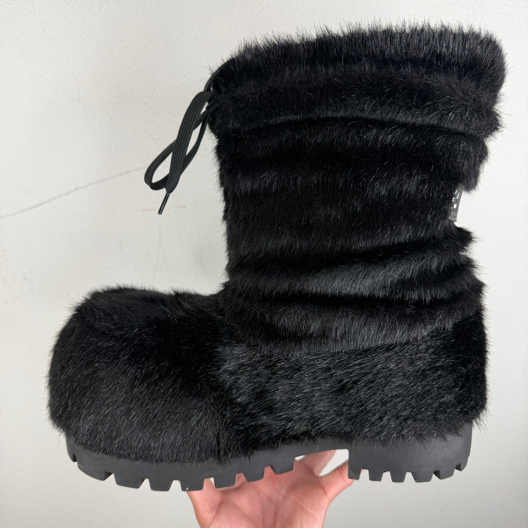 Balenciaga Black Furry Alaska Boots