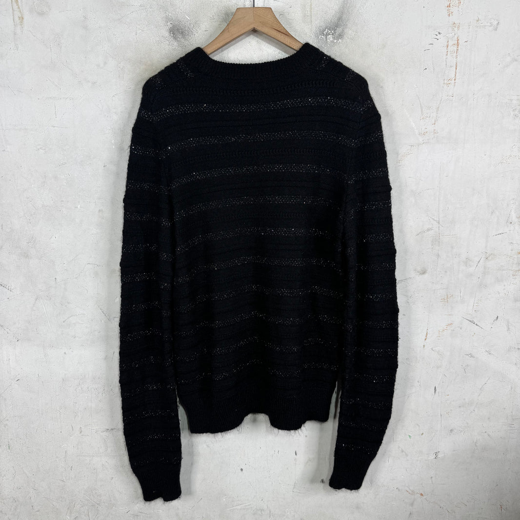 Saint Laurent Wool Blend Shimmer Knit Sweater
