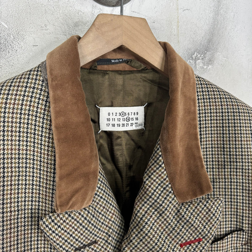 Margiela Houndstooth Cape Blazer Jacket