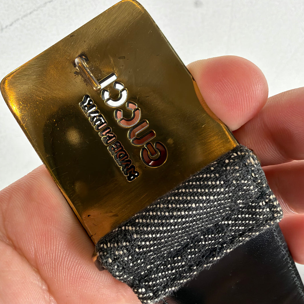 Gucci Denim Monogram Belt