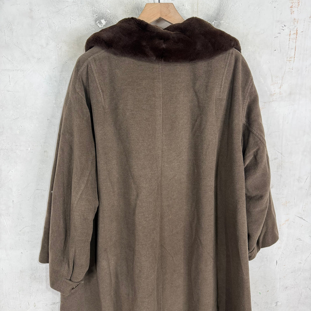 Jil Sander Wool Fur Collared Long Coat