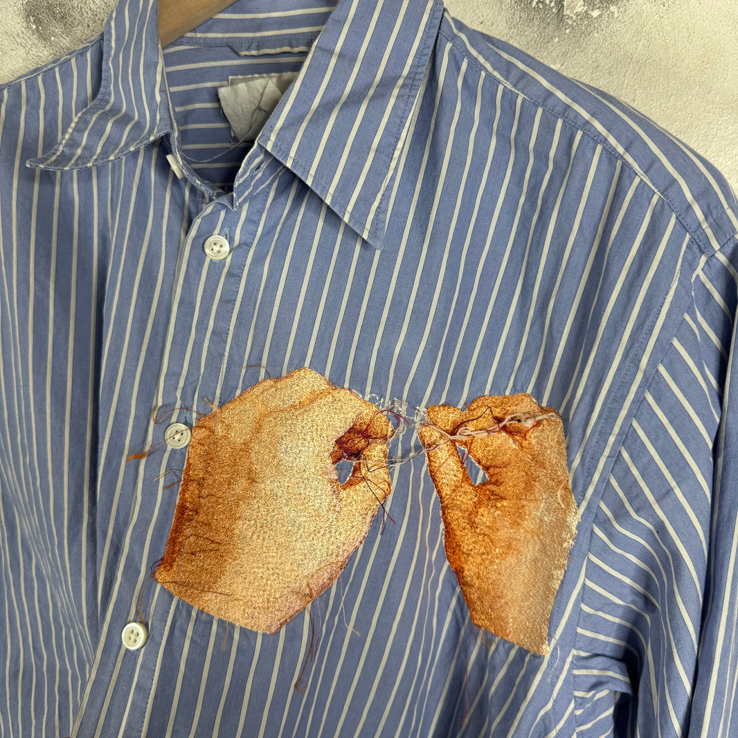 Doublet Hand Embroidery Striped Shirt