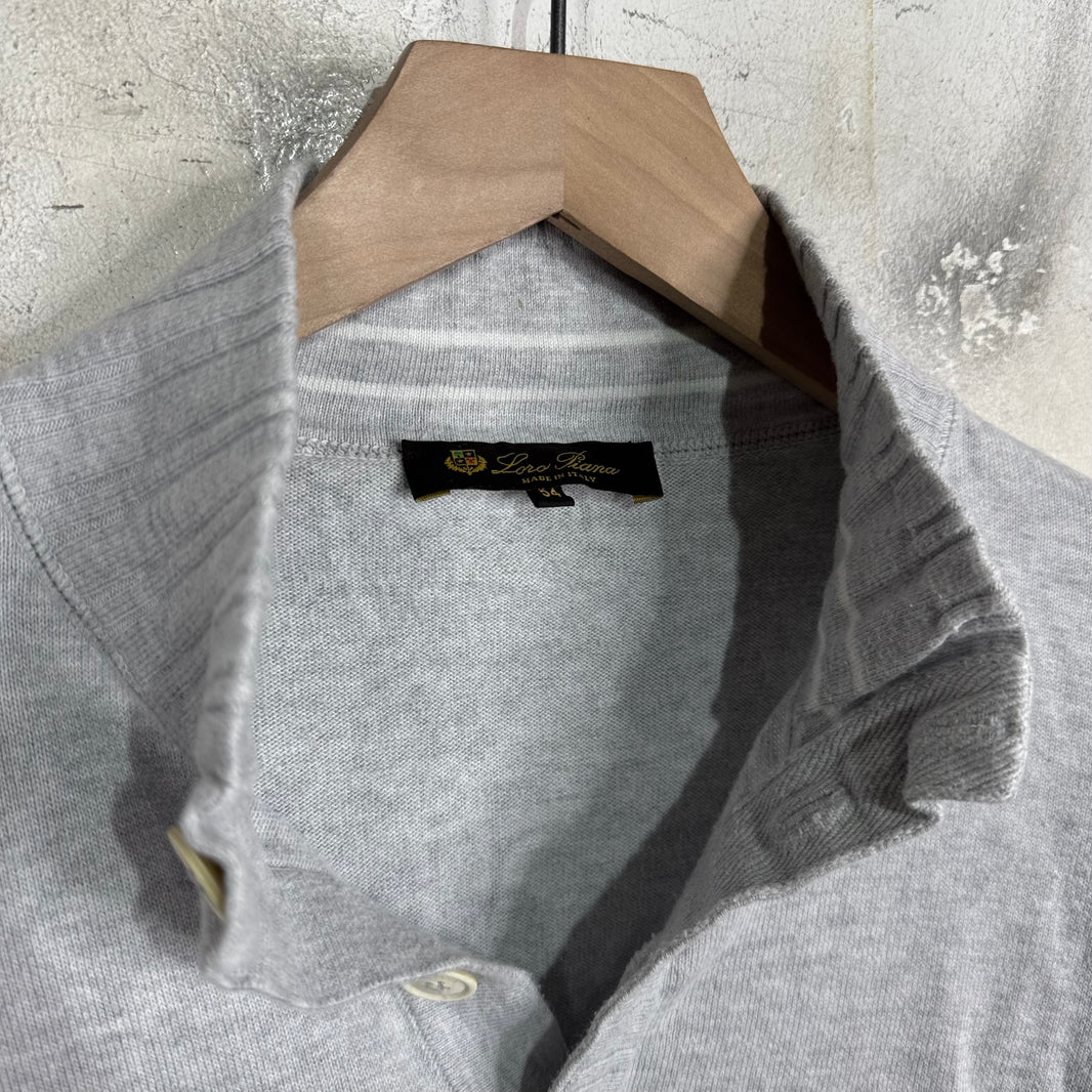 Loro Piana Ribbed Half Buttoned Light Sweater