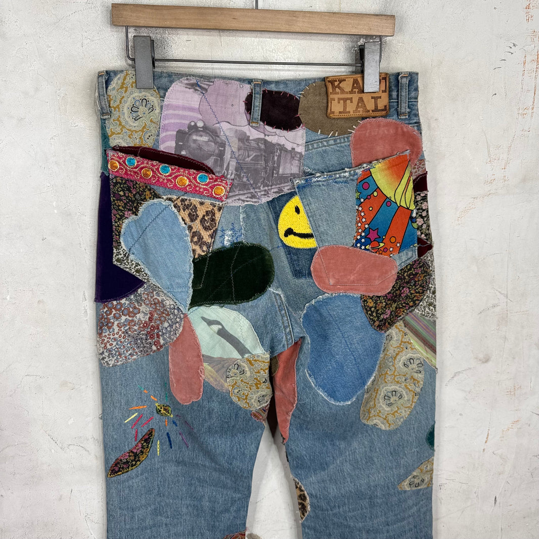 Kapital No Nukes Flared Patchwork Jeans