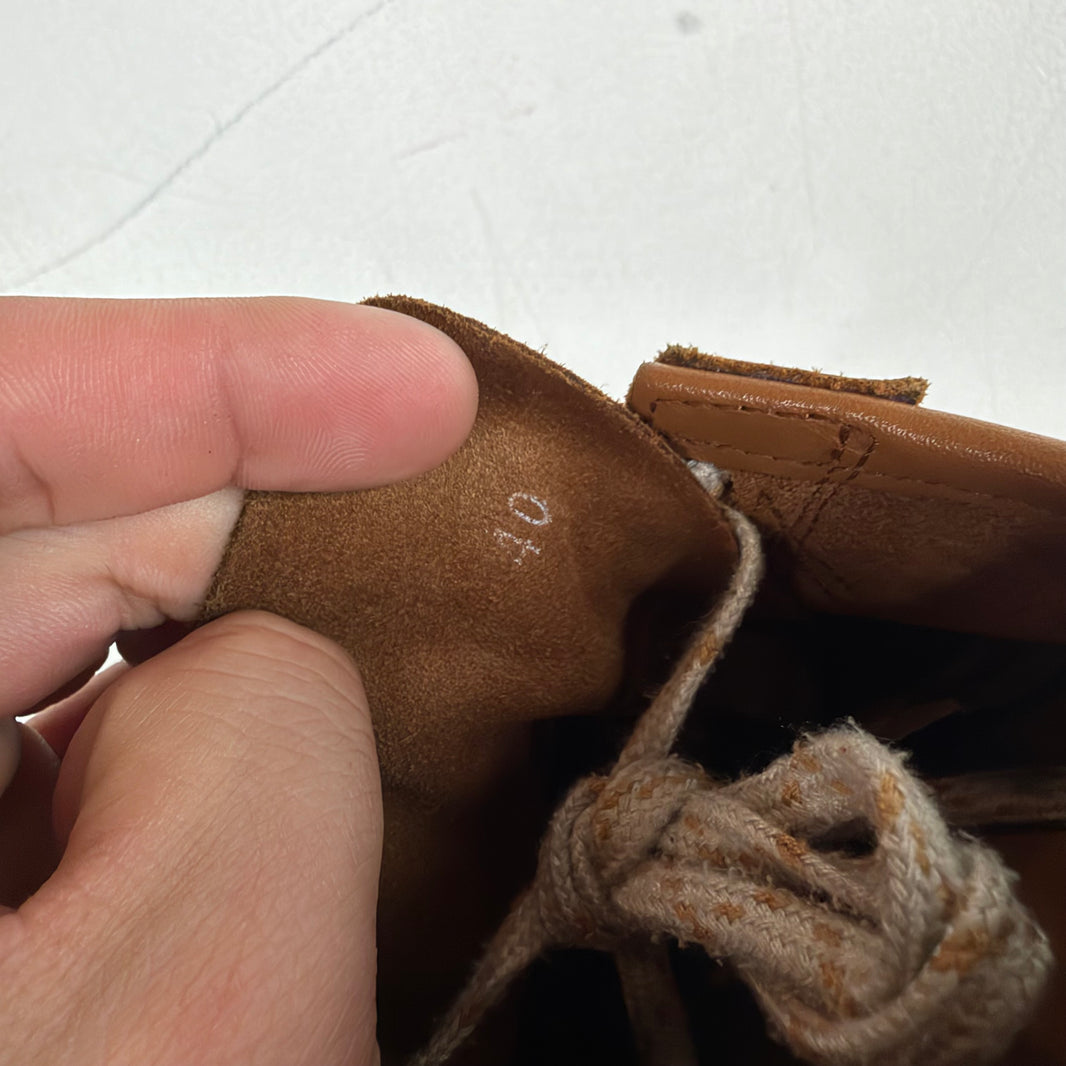 Dries Van Noten Brown Leather Driver Sneakers