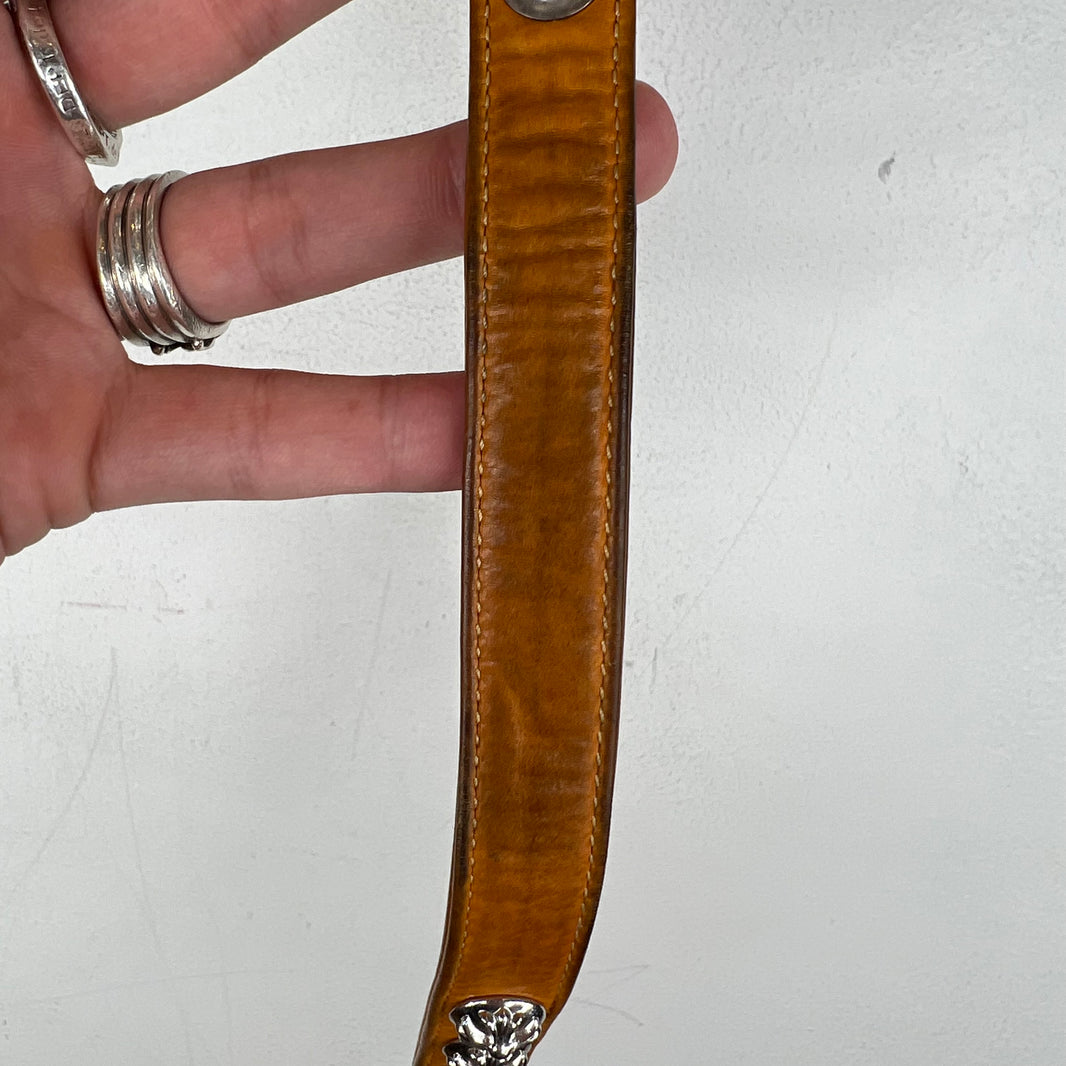 Chrome Hearts Rhodium Leather Bracelet