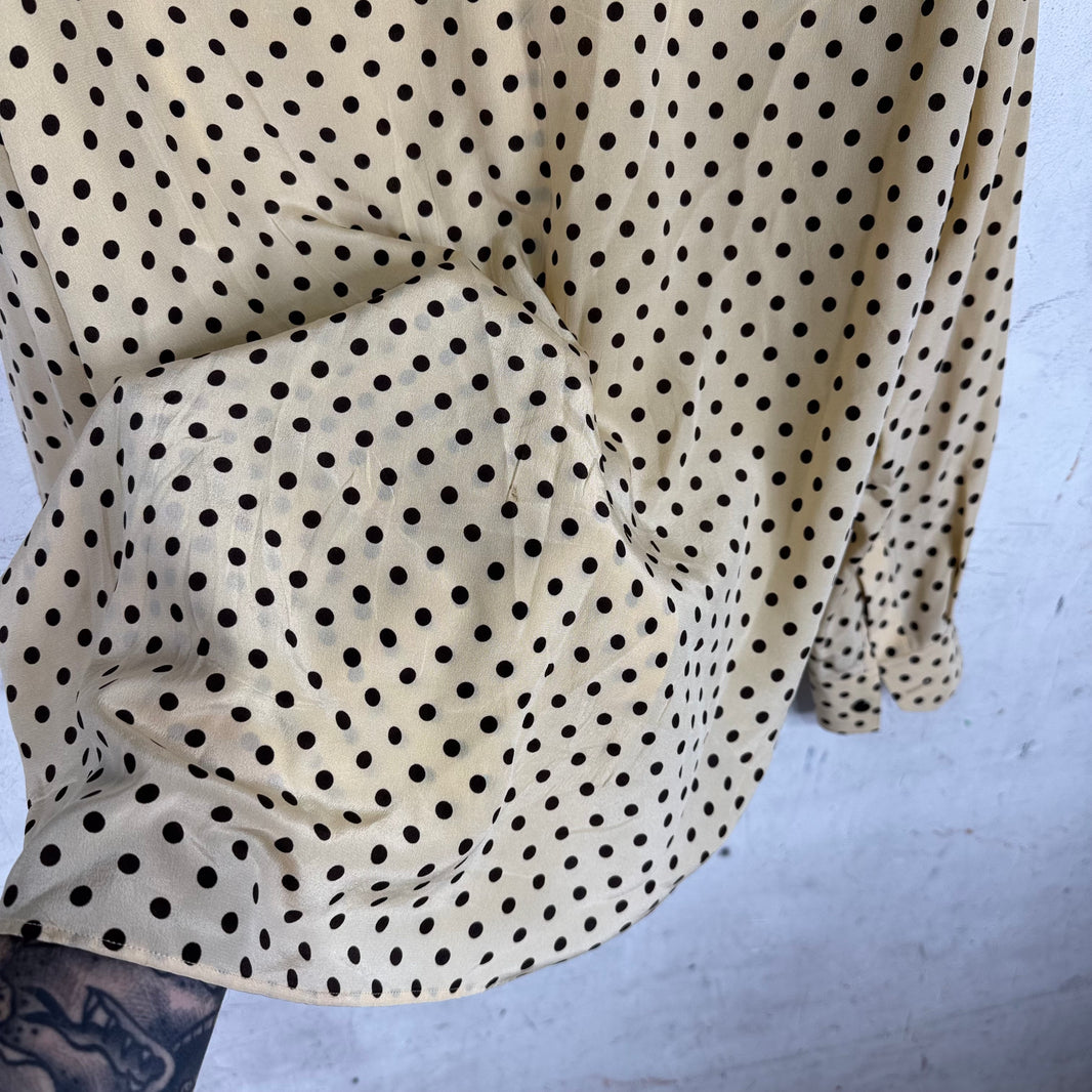 Celine Tan Silk Polka Dotted Shirt