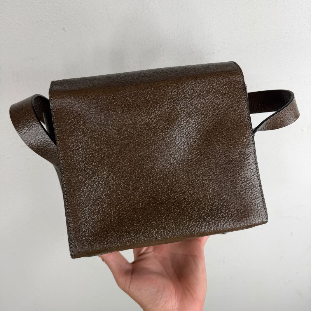 Lemaire Brown Leather Camera Side Bag