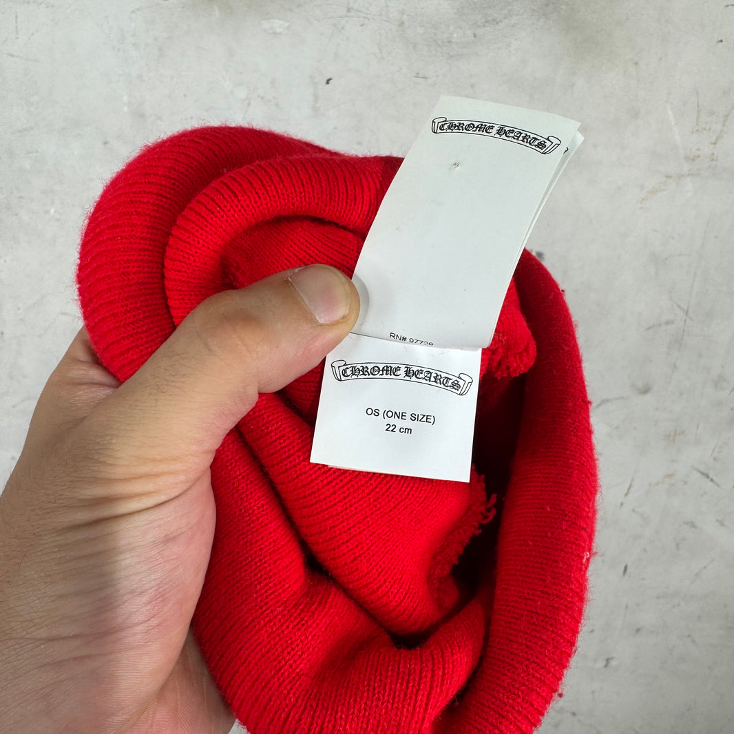Chrome Hearts Red Logo Beanie